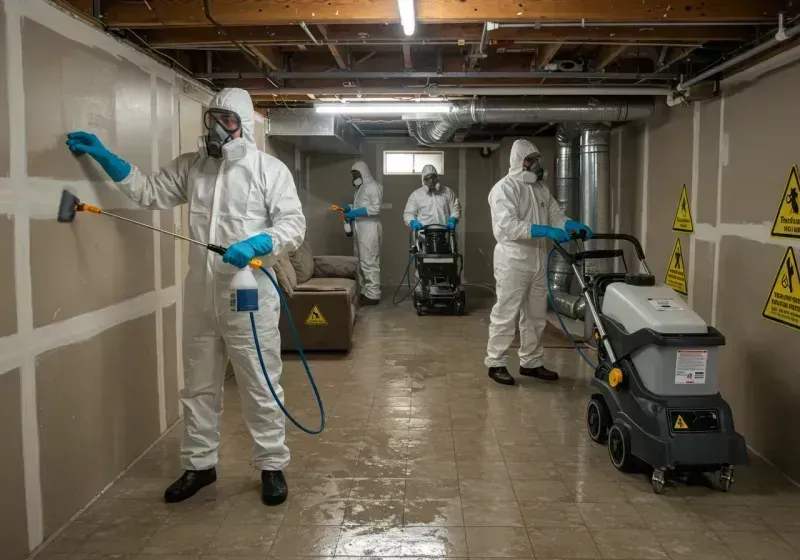 Basement Moisture Removal and Structural Drying process in Heritage Hills, NY